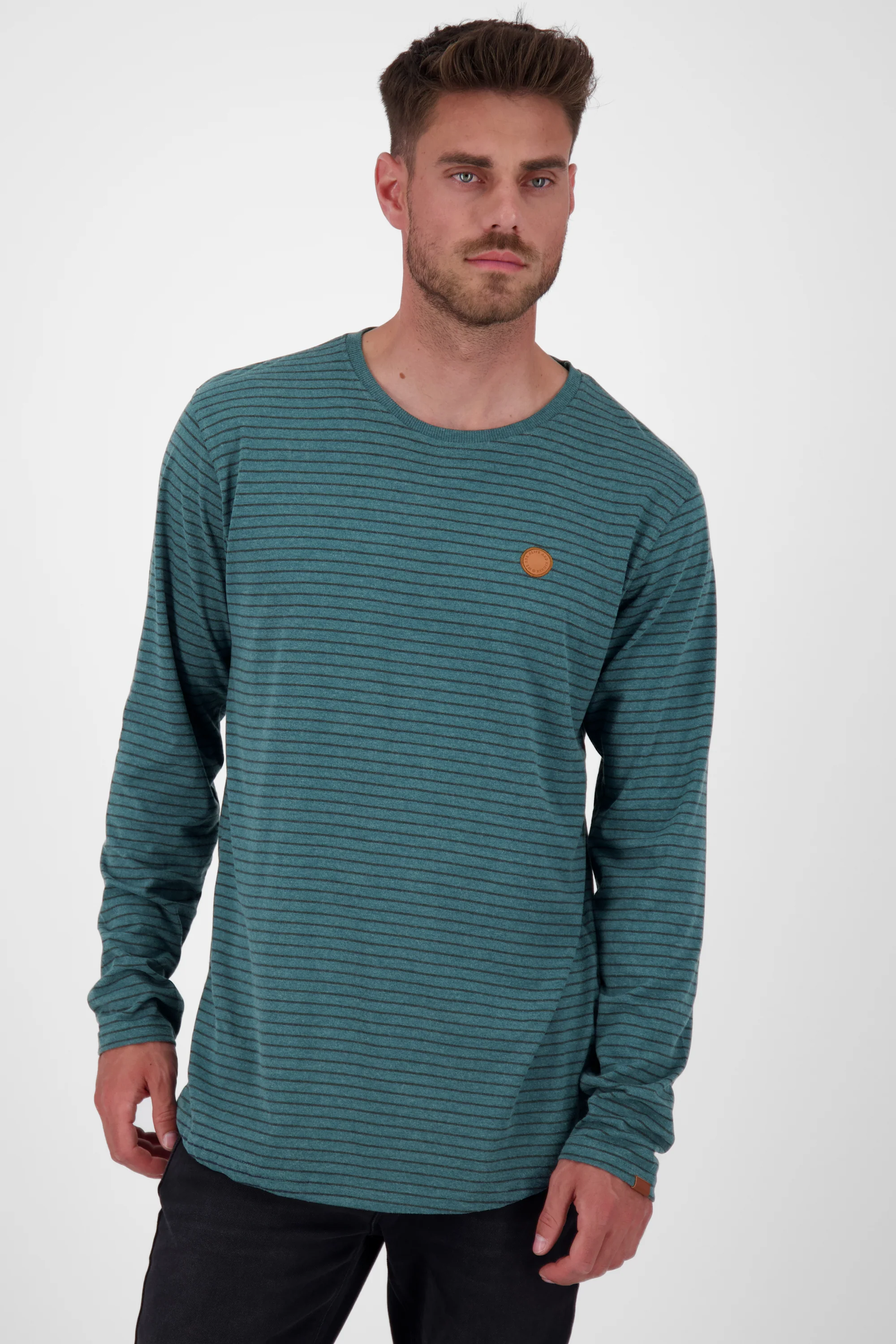 Bild von AlexAK Z Herren Langarmshirt - bequem und stilvoll durch den Alltag Dunkelgrün