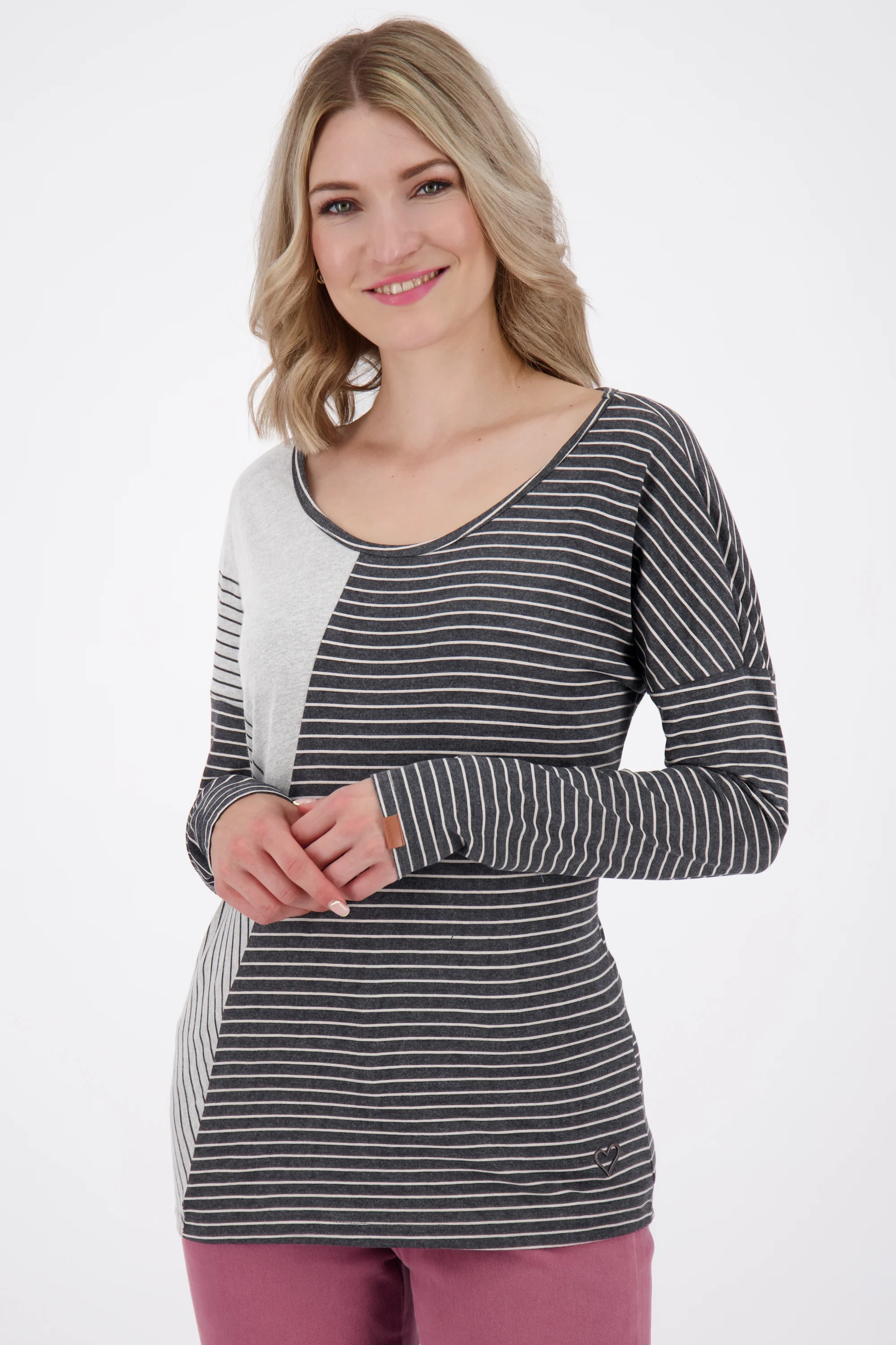 Bild von IlanaAK Z Langarmshirt Damen mit Streifen Schwarz
