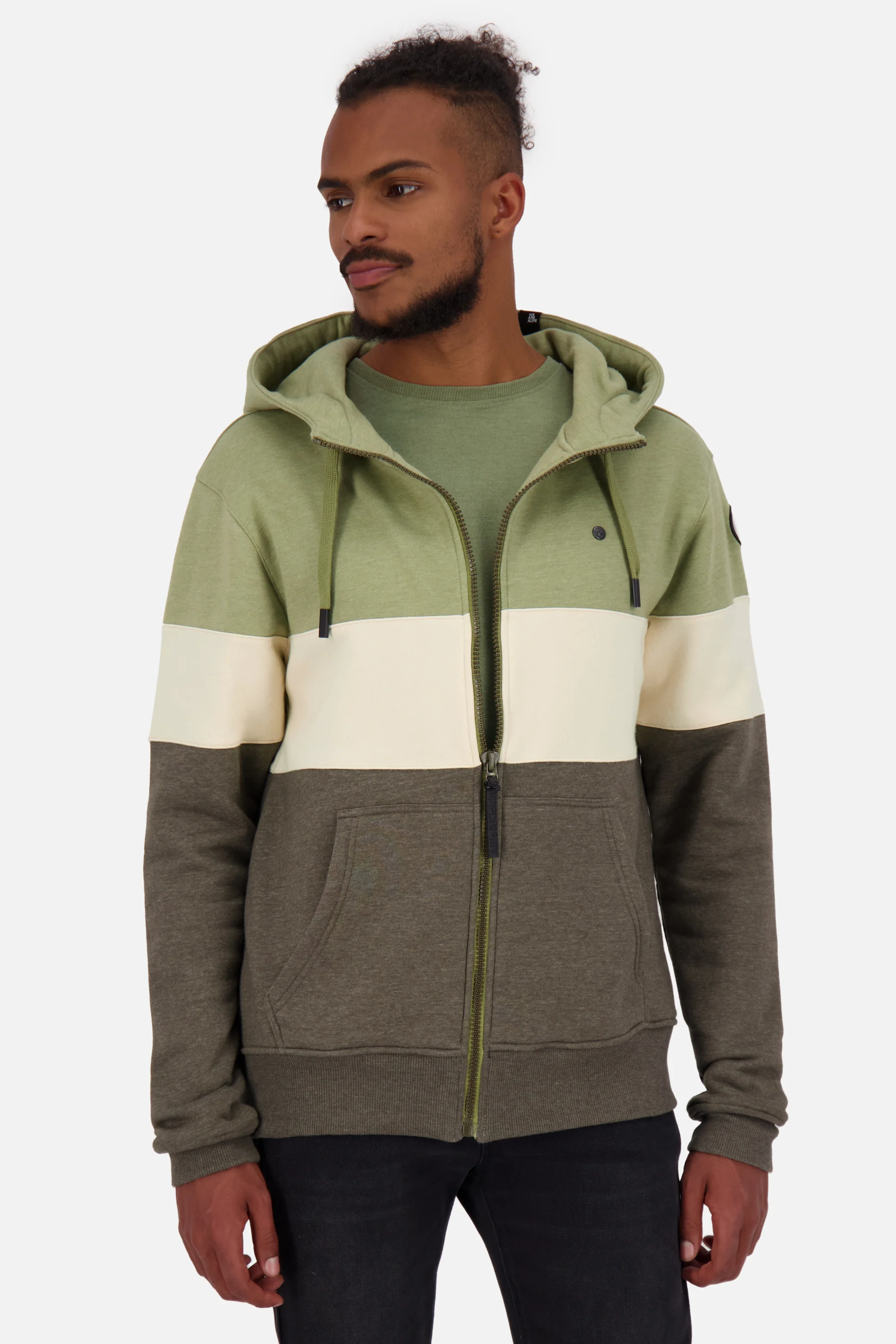Bild von KingsleyAK A Sweatjacke Herren mit Kapuze Grün