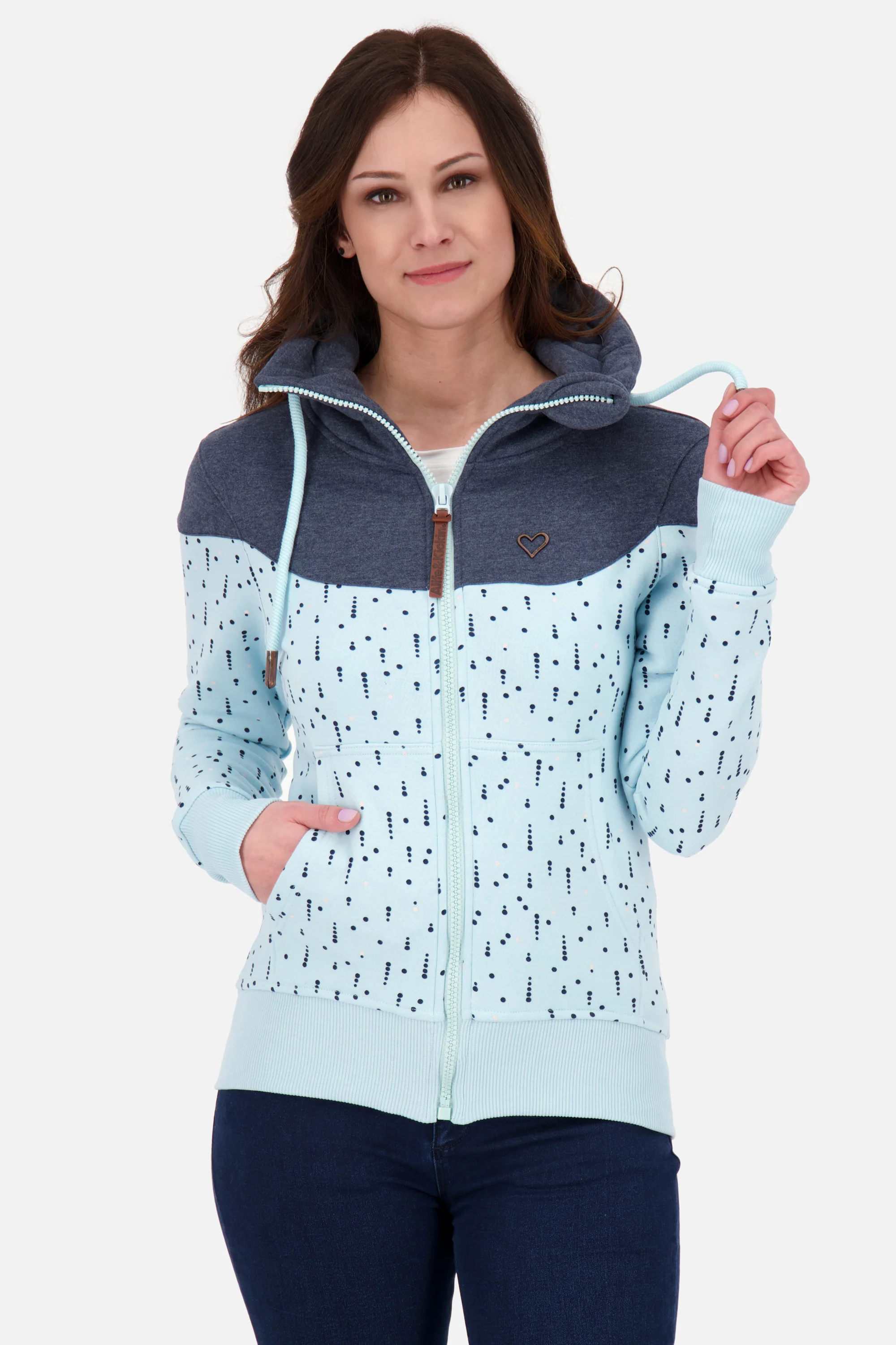 Bild von ValenaAK A - Leicht taillierte Damensweatjacke von Alife and Kickin Hellblau