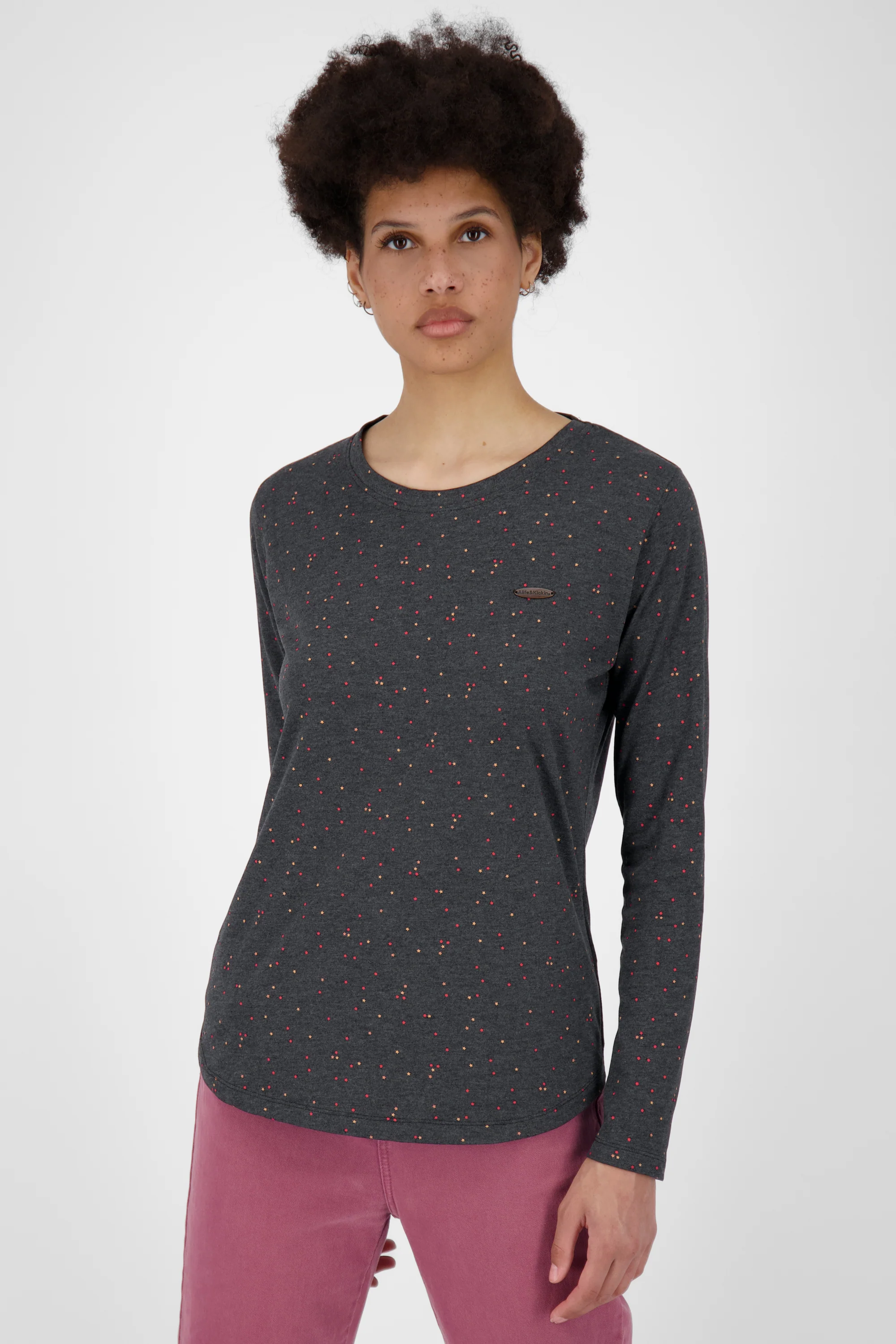 Bild von LeaAK B Longsleeve Damen - Muster trifft auf Stil Schwarz