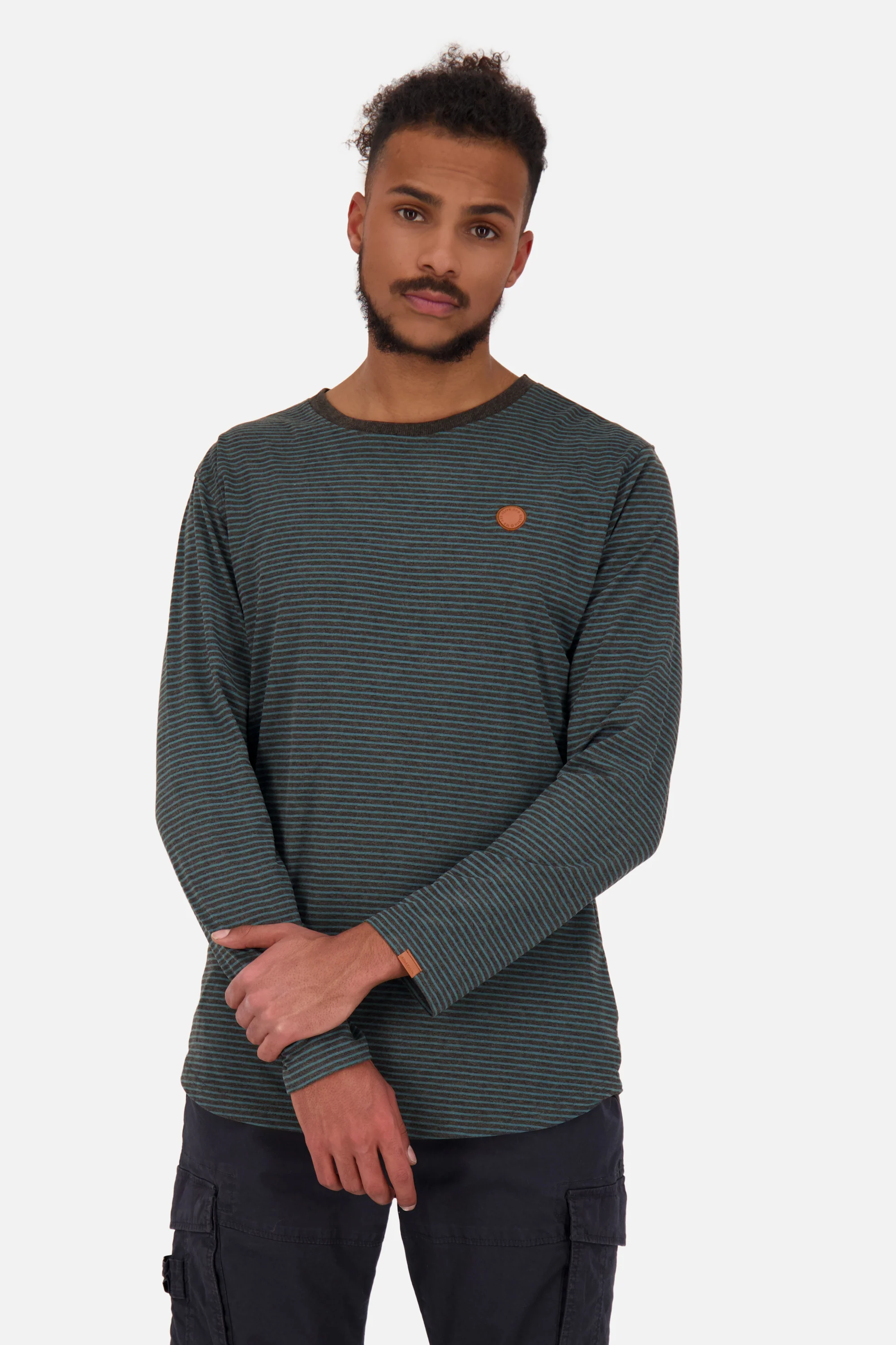 Bild von Herren Longsleeve AlexAK Z mit Streifen Schwarz