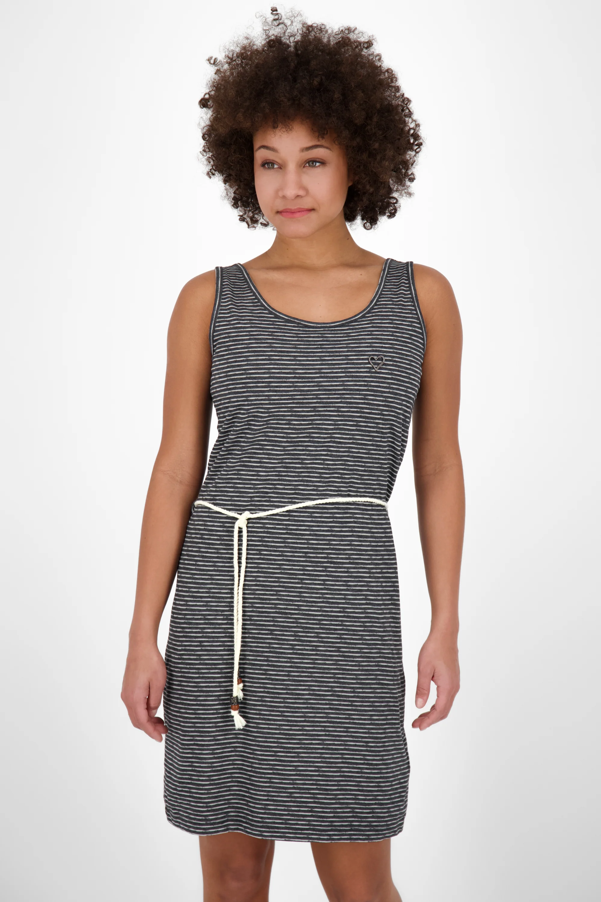 Bild von JenniferAK Z - Gestreiftes Trägerkleid für Damen von Alife and Kickin Schwarz