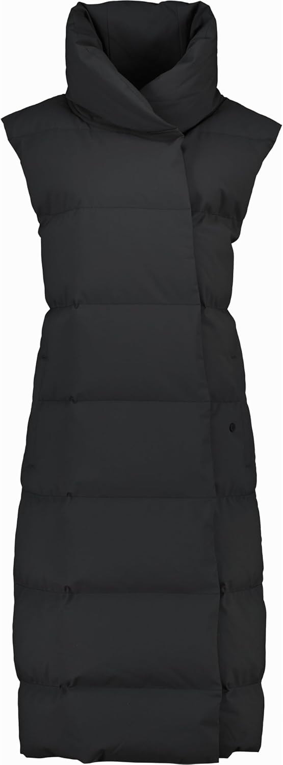 Bild von ALIFE AND KICKIN PhoebeAK A Long Vest - Steppweste Damen Lang, Weste Damen in Daunenoptik, Warme Ärmellose Daunenweste mit Extra Hohem Kragen, Damen Steppweste, Weste moonless XL