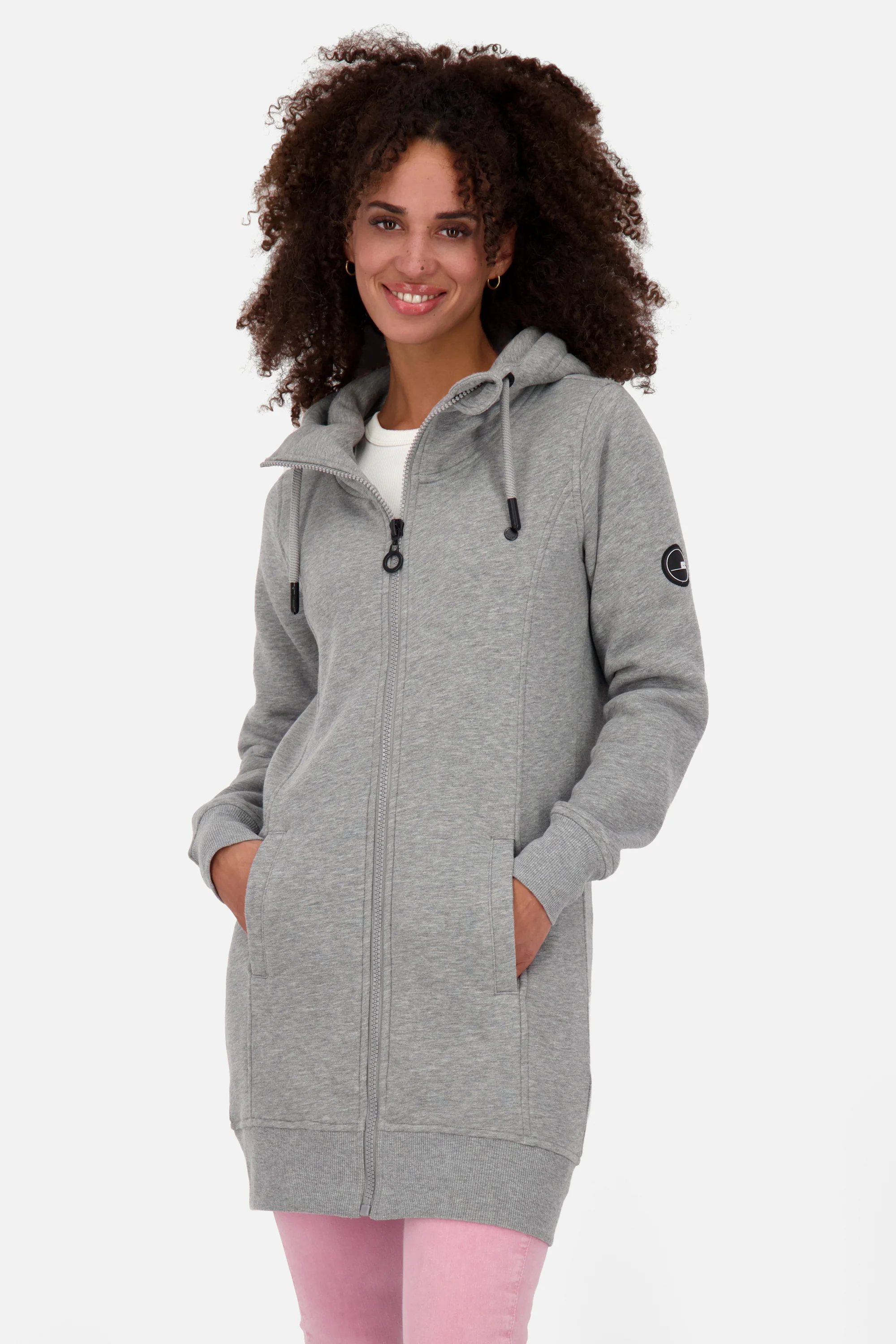 Bild von Lange Sweatjacke Damen JasnaAK A  Grau
