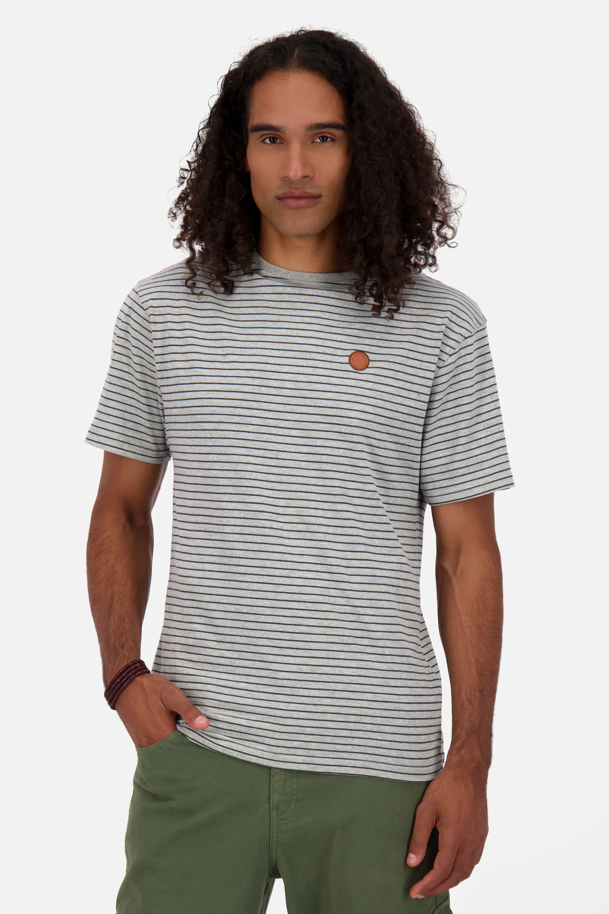 Bild von T-Shirt Herren NicAK Z mit Streifenmuster Grau