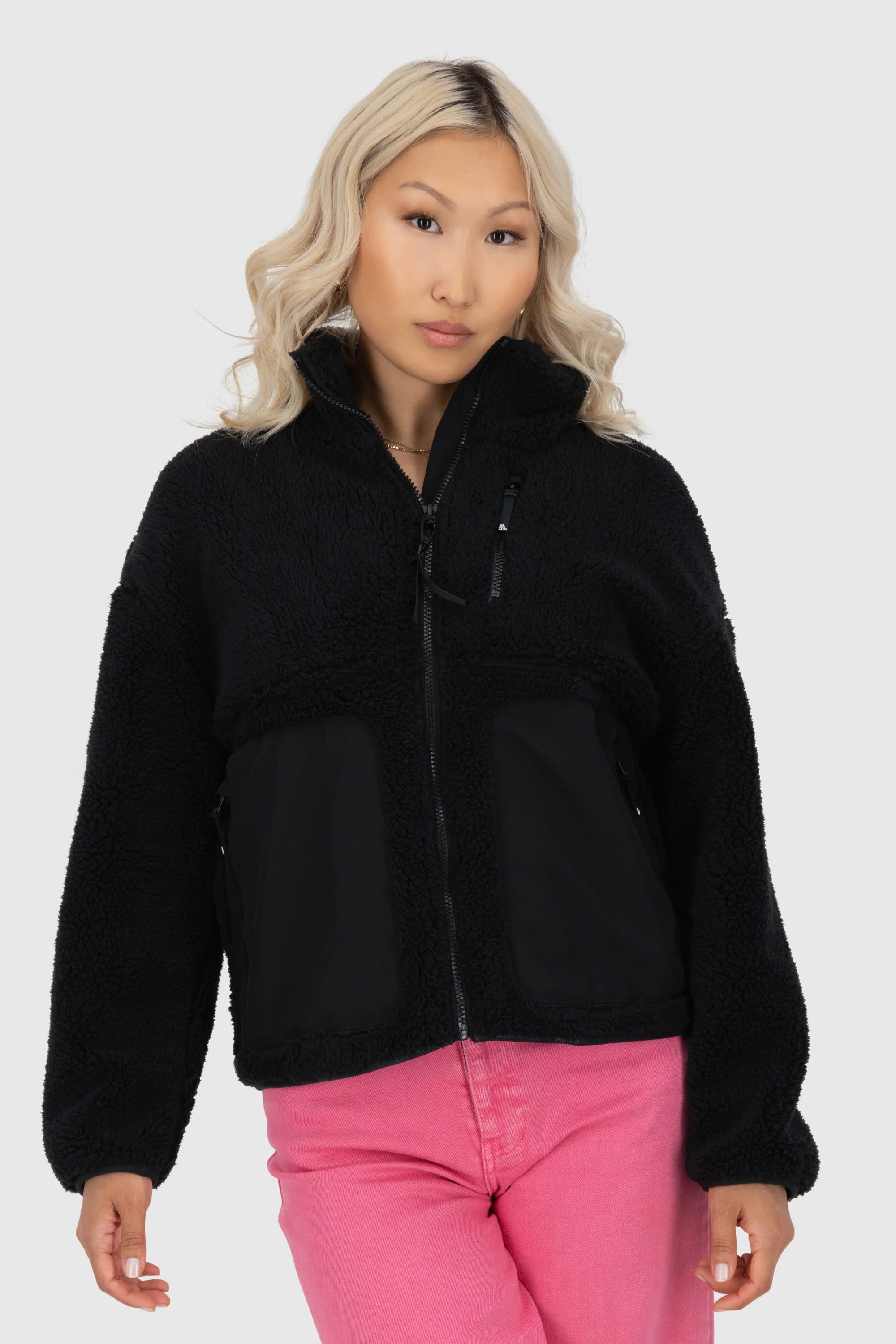 Bild von Alife & Kickin Winterjacke Damen AnoukAK G Stylische Teddy Plüschjacke mit hohem Kragen und Fleece-Innenfutter