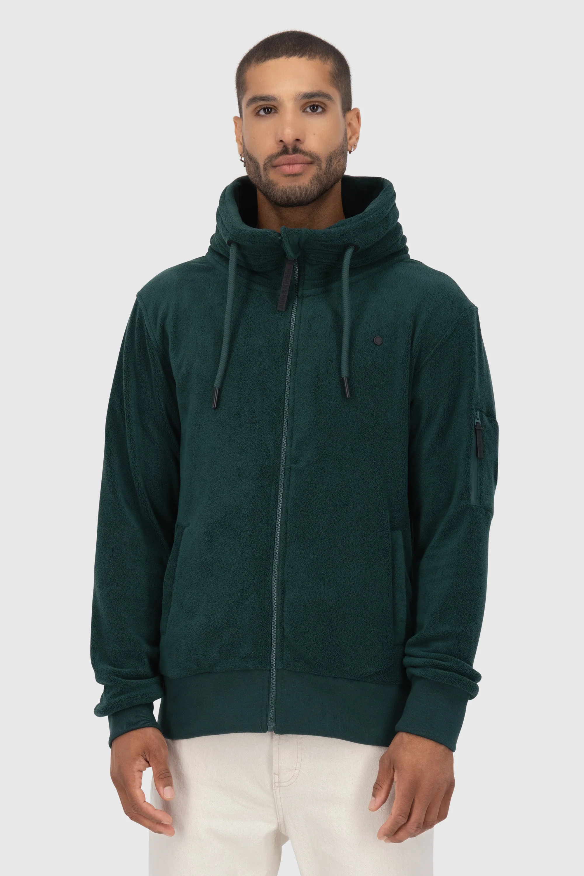 Bild von ALIFE AND KICKIN® Sweatjacke "EliasAK F", Stehkragen, Kinnschutz, für Herren, grün, S