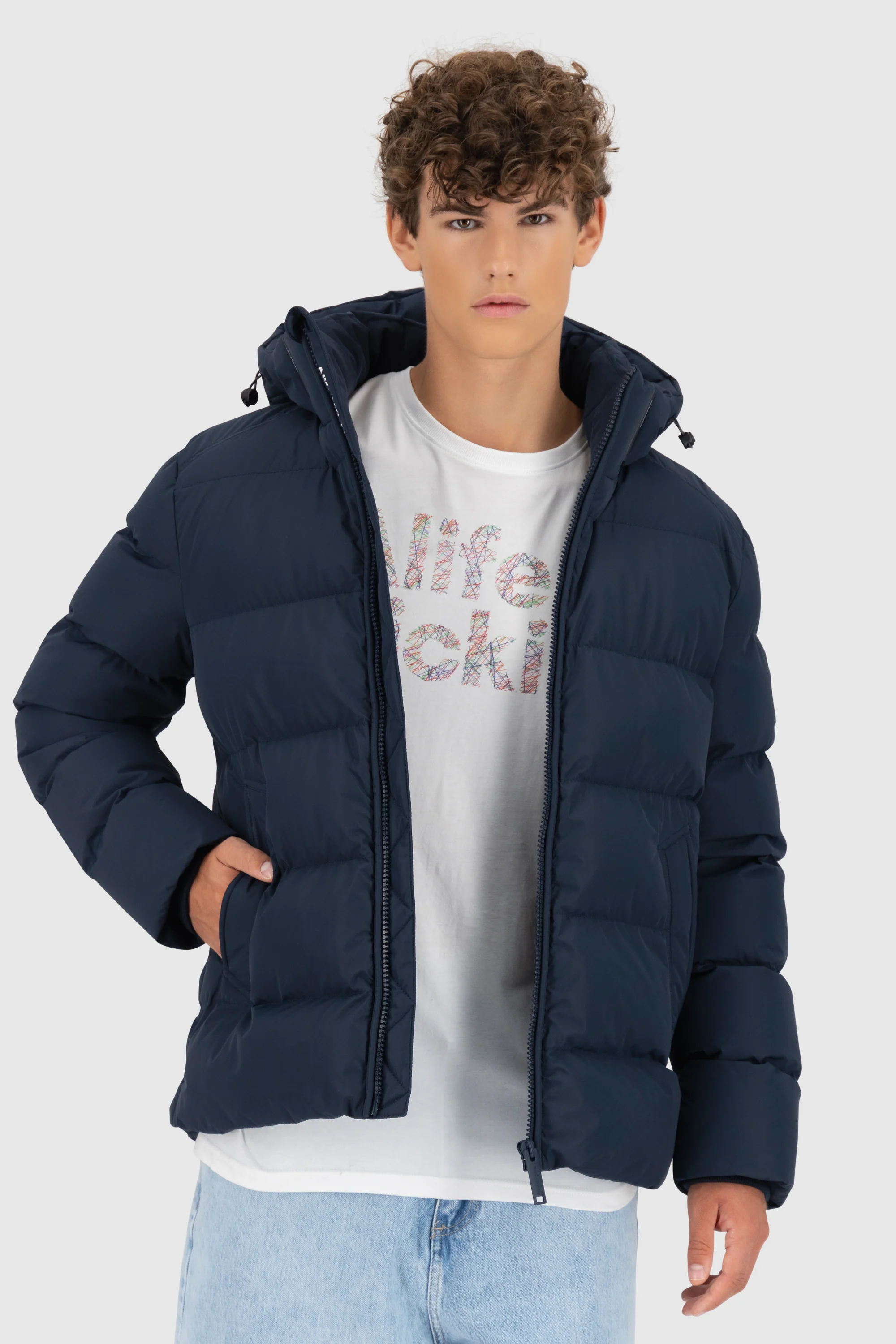 Bild von Alife & Kickin Winterjacke Herren DamianAK A gefüttert mit abnehmbarer Kapuze mit verstellbarem Gummibund