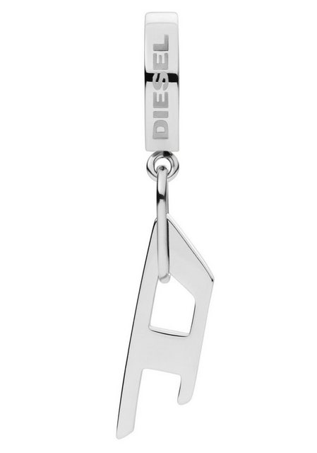Bild von Diesel Ohrringe Für Männer Stahl, 38mm Silber Edelstahl-Ohrringe, DX1336040