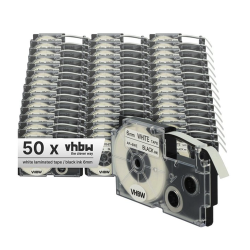 Bild von VHBW 50x Schriftband-Kassette für Casio Etikettendrucker