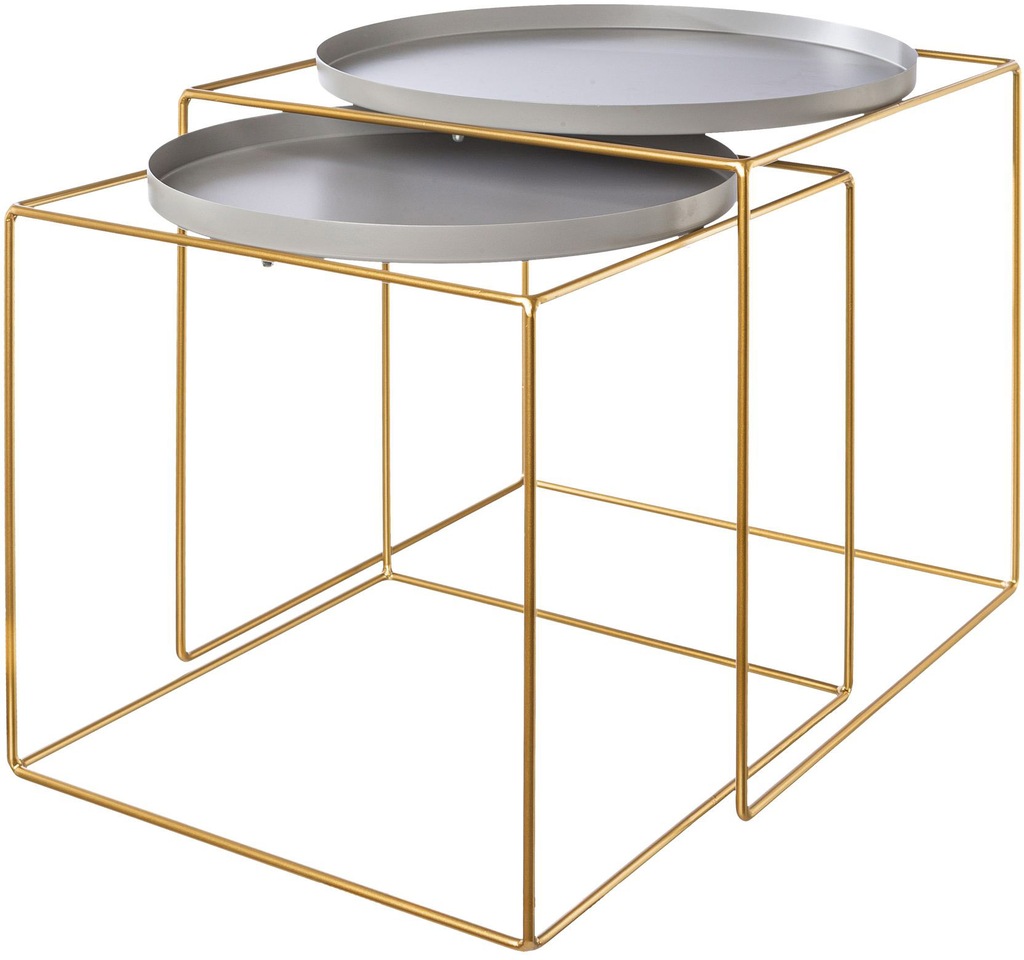 Bild von Creativ deco Beistelltisch, (Set, 2 St.), im 2er Set, im Nesting-Design, aus Metall, Höhe ca. 47 und 42 cm