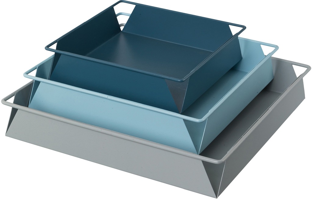 Bild von andas Tablett Nilsby, Metall, (Set, 3-tlg., 31x31x5 cm / 26x26x5 cm / 21x21x5 cm)