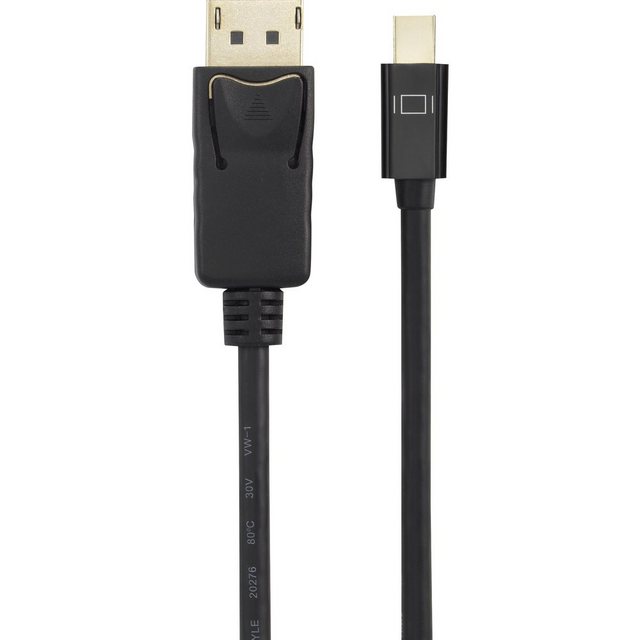 Bild von Renkforce Mini-DisplayPort / DisplayPort Anschlusskabel 0.50 m RF-4538170 vergoldete Steckkontakte Schwarz [1x Mini-DisplayPort Stecker - 1x DisplayPort (RF-4538170)