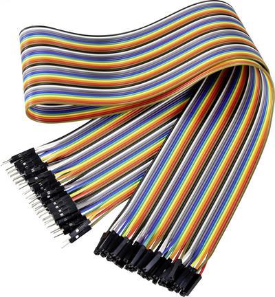 Bild von Renkforce Jumper-Kabel Arduino, Banana Pi, Raspberry Pi [40x Drahtbrücken-Stecker - 40x Drahtbrücken-Buchse] 60.00 cm Bunt (RF-4599682)