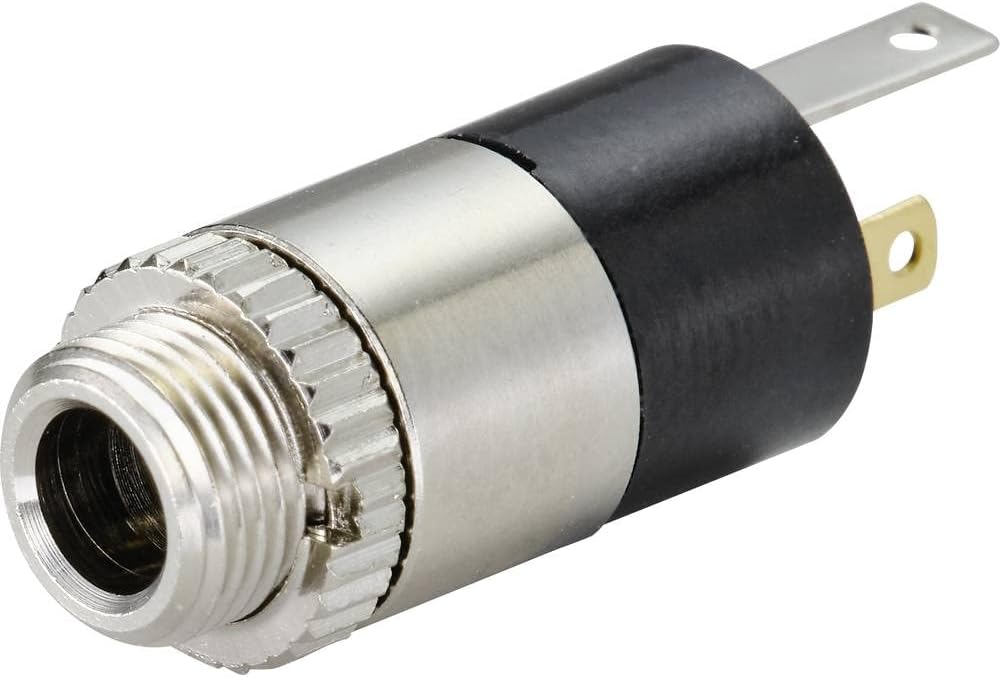 Bild von TRU COMPONENTS TC-9465724 Klinkenstecker 3,5 mm, Buchse, vertikal, Anzahl der Pole (Nummer): 3 Stereo, Schwarz, 1 Stück