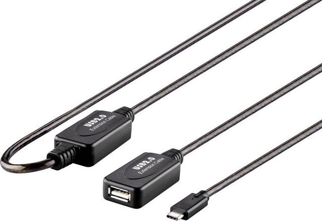 Bild von Renkforce USB-Kabel USB 2.0 USB-C® Stecker, USB-A Buchse 7.50 m Schwarz vergoldete Steckkontakte RF-4752800