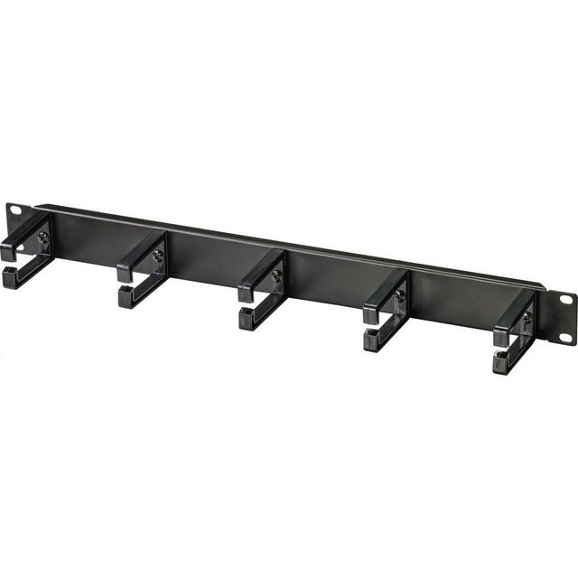 Bild von Renkforce 1HE Server-Rack Kabelmanagement, 5 Ringe, Serverschrank Zubehör, Schwarz