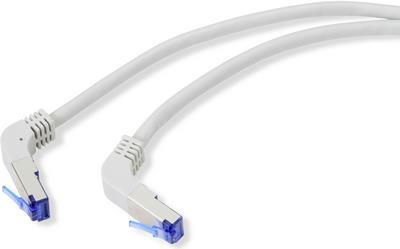 Bild von Renkforce RF-4892522 RJ45 Netzwerkkabel, Patchkabel CAT 6a S/FTP 30.00 m Grau (RAL 7035) 90° nach unten gewinkelt 1 St. (RF-4892522)