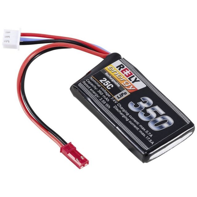 Bild von Reely Modellbau-Akkupack (LiPo) 7.4 V 350 mAh Zellen-Zahl: 2 25 C Softcase BEC (7.40 V, 350 mAh)