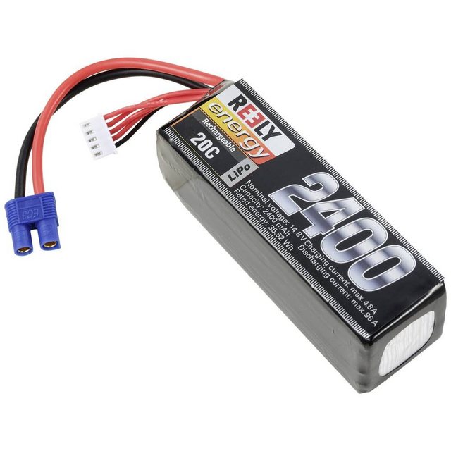Bild von Reely Modellbau-Akkupack (LiPo) 14.8V 2400 mAh Zellen-Zahl: 4 20 C Softcase EC3 (14.80 V, 2400 mAh)