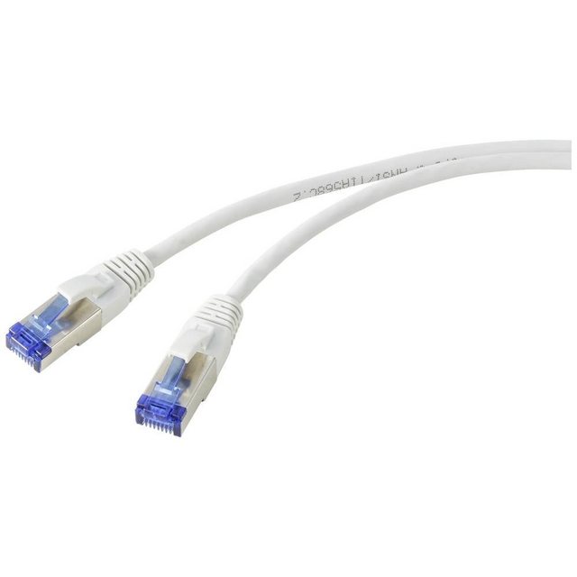 Bild von Renkforce RF-5266146 RJ45 Netzwerkkabel, Patchkabel CAT 6a S/FTP 10.00 m Grau Sl (S/FTP, CAT6a, 10 m), Netzwerkkabel