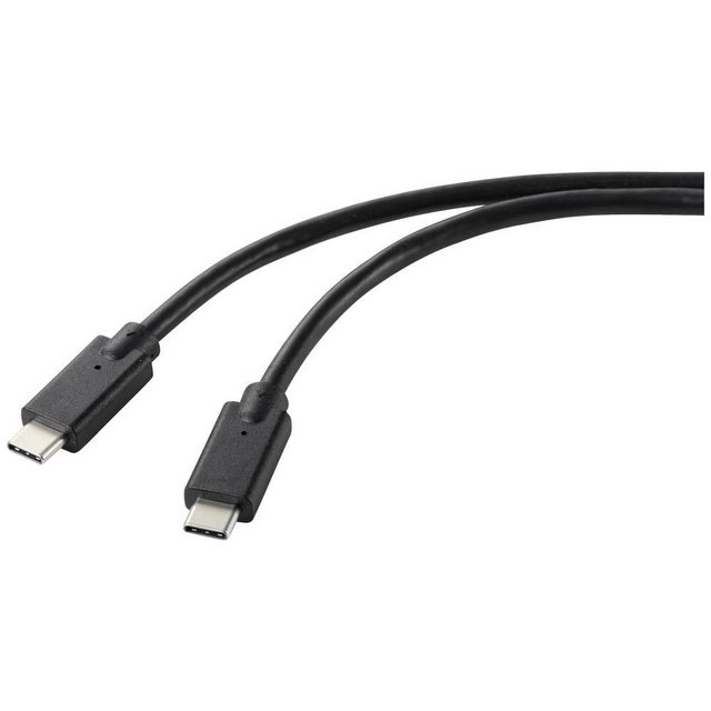 Bild von Renkforce USB-Ladekabel USB 2.0 USB-C Stecker, USB-C Stecker 2.00 m Schwarz TP (2 m, USB 2.0), USB Kabel