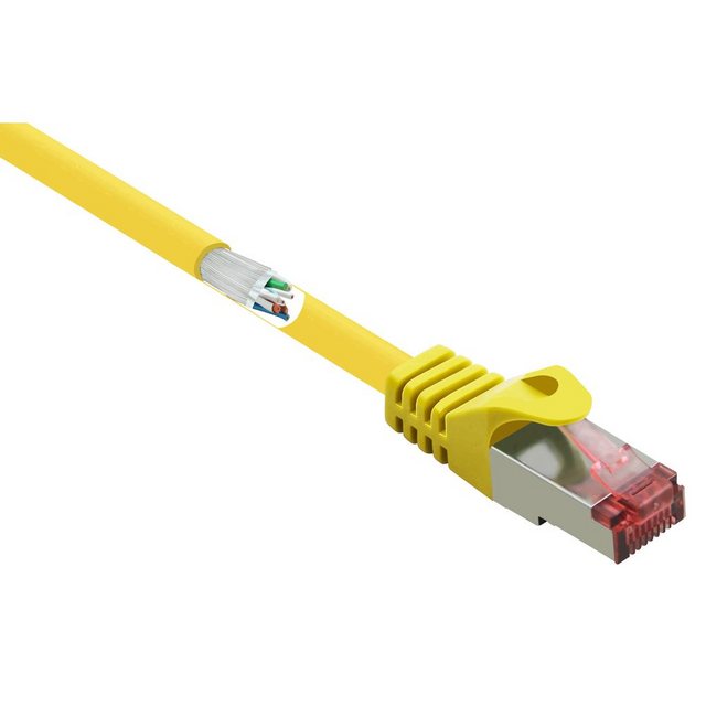 Bild von Renkforce RF-5372560 RJ45 Netzwerkkabel, Patchkabel CAT 6 S/FTP 3.00 m Gelb mit (S/FTP, CAT6, 3 m), Netzwerkkabel