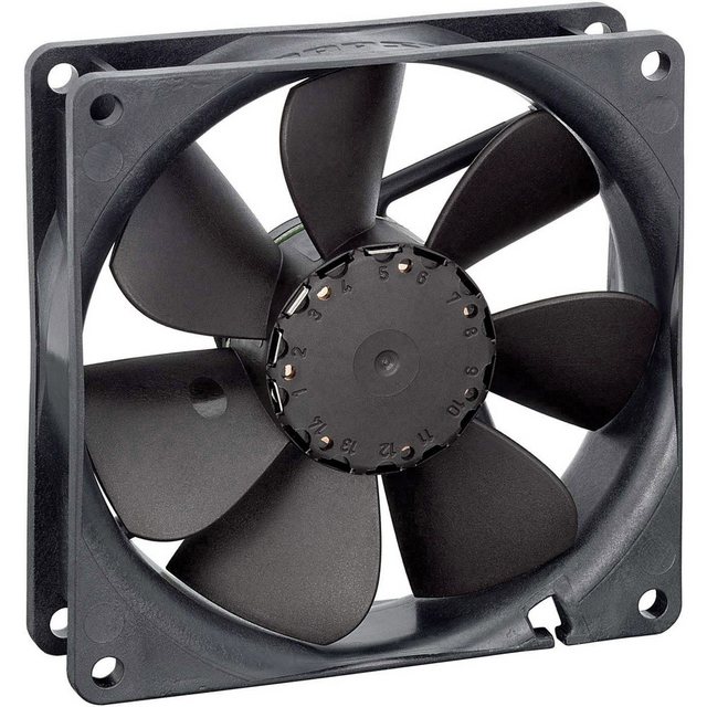 Bild von Papst EBM Papst 3412NHH Axiallüfter 12 V/DC 100 m³/h (L x B x H) 92 x 92 x 25.4 mm (92 mm, 1 x), PC Lüfter, Schwarz