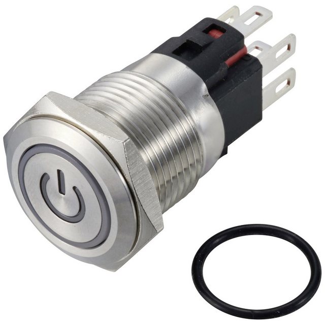 Bild von TRU COMPONENTS Schalter TRU COMPONENTS TC-12647476 Drucktaster 250 V/AC 3 A 1 x Aus/(Ein) IP6 (TC-12647476)