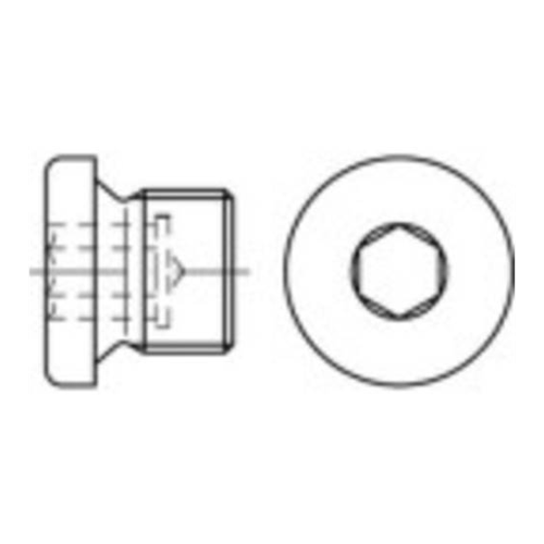 Bild von TOOLCRAFT TO-9975210 Verschlussschrauben M45 Innensechskant DIN 908