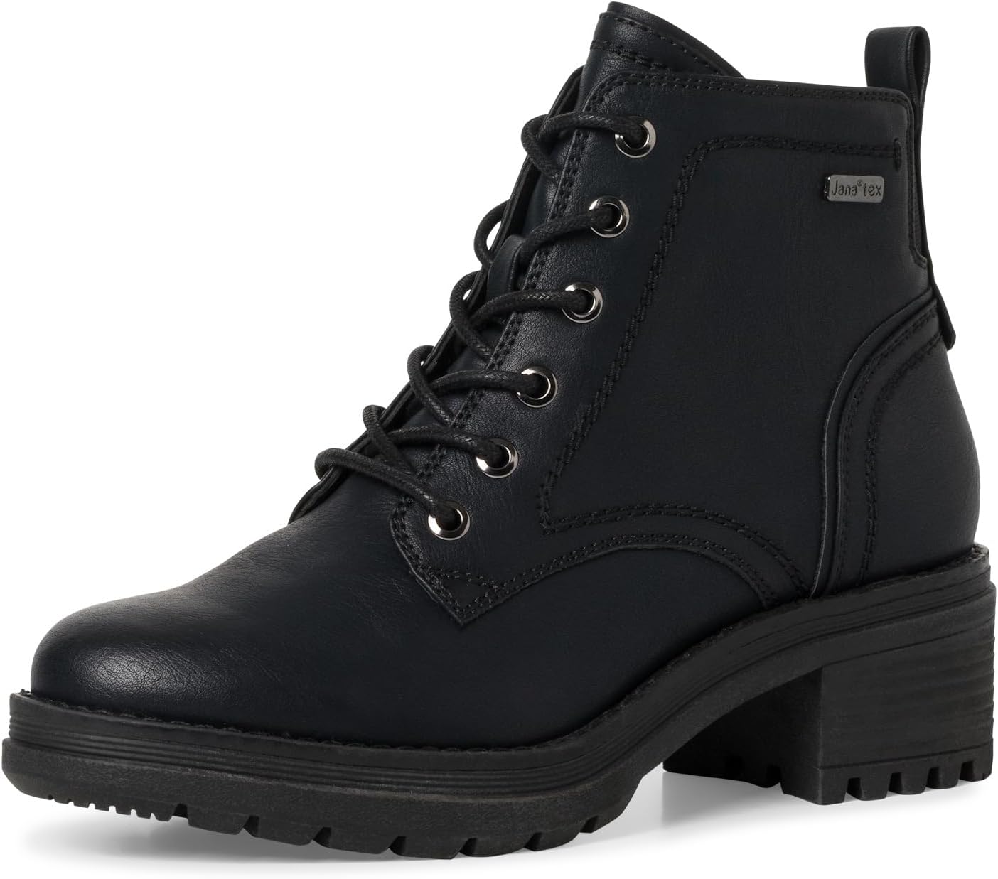 Bild von Jana Damen Stiefeletten zum Schnüren Wasserabweisend Vegan, Schwarz (Schwarz Nappa), 40 EU
