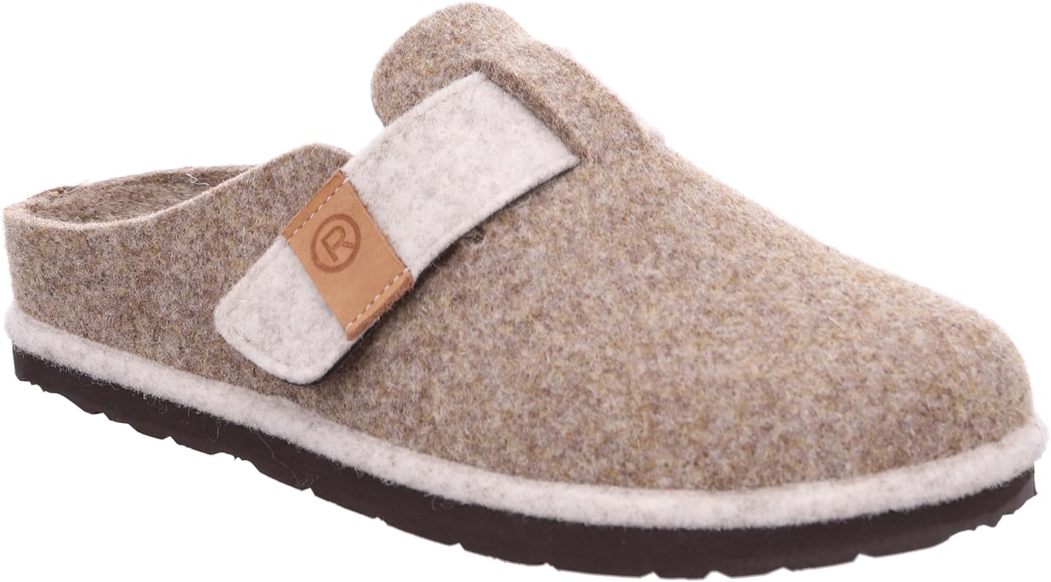 Bild von Rohde Damen Pantoffel Filz Hausschuh Klettverschluss Wechselfußbett D.Meran 6812, Größe:37 EU, Farbe:Beige
