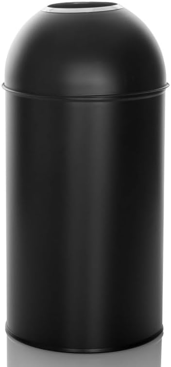 Bild von hjh OFFICE Mülleimer 50L CLEAN OR 50 Metall, offener Abfallsammler, Fassungsvermögen 50 Liter, Matt Schwarz, 741011
