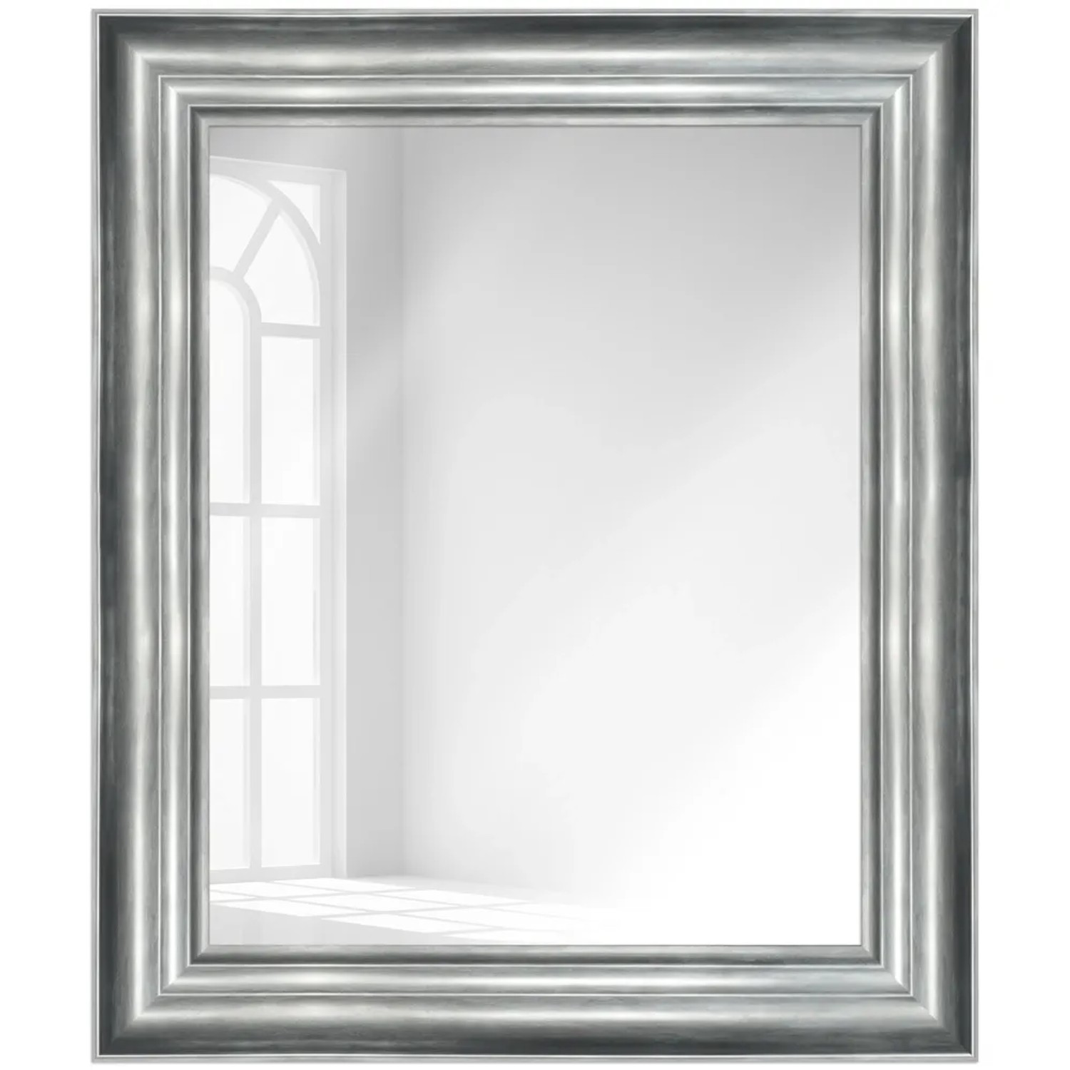Bild von WANDStyle Wandspiegel H240 aus Kunststoff in Silber 63 x 83 cm im Stil Modern