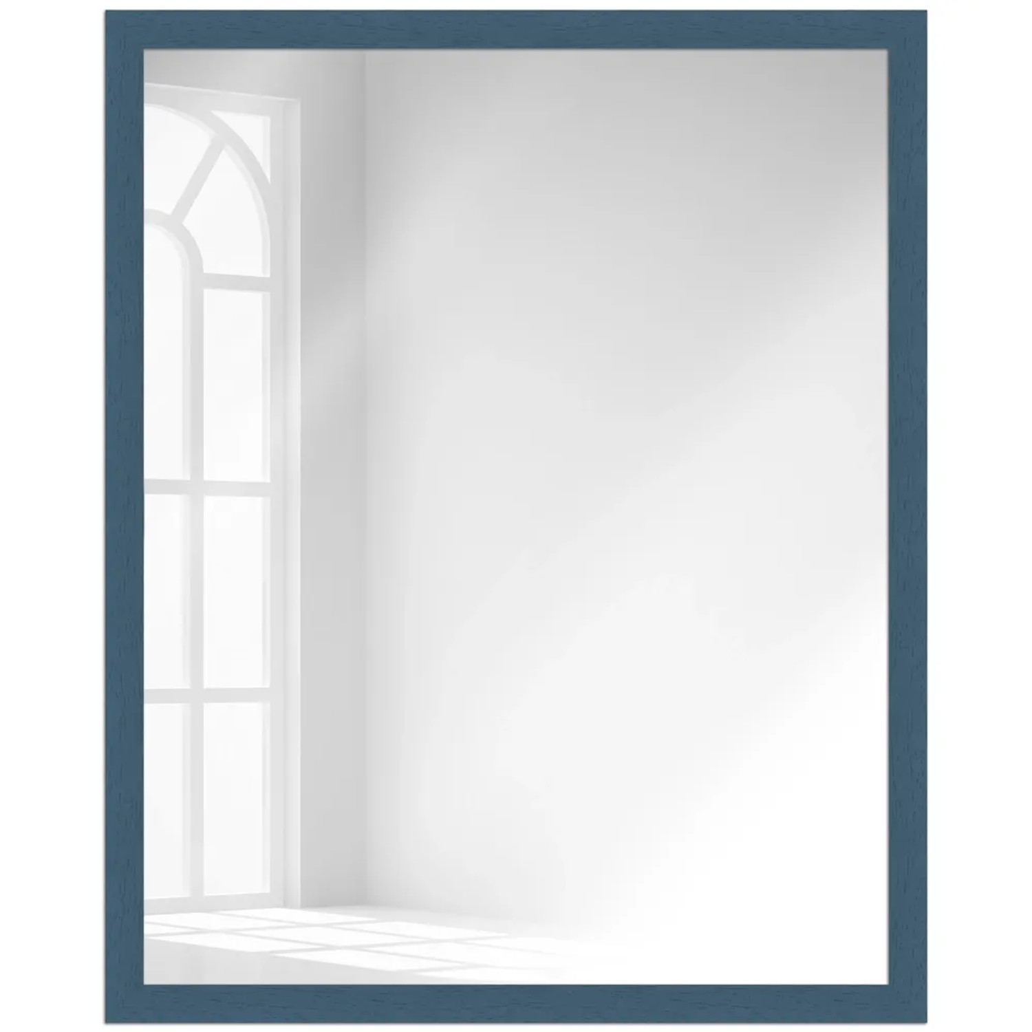 Bild von WANDStyle Wandspiegel H960 aus Massivholz in Dunkelblau 73 x 103 cm im Stil Modern