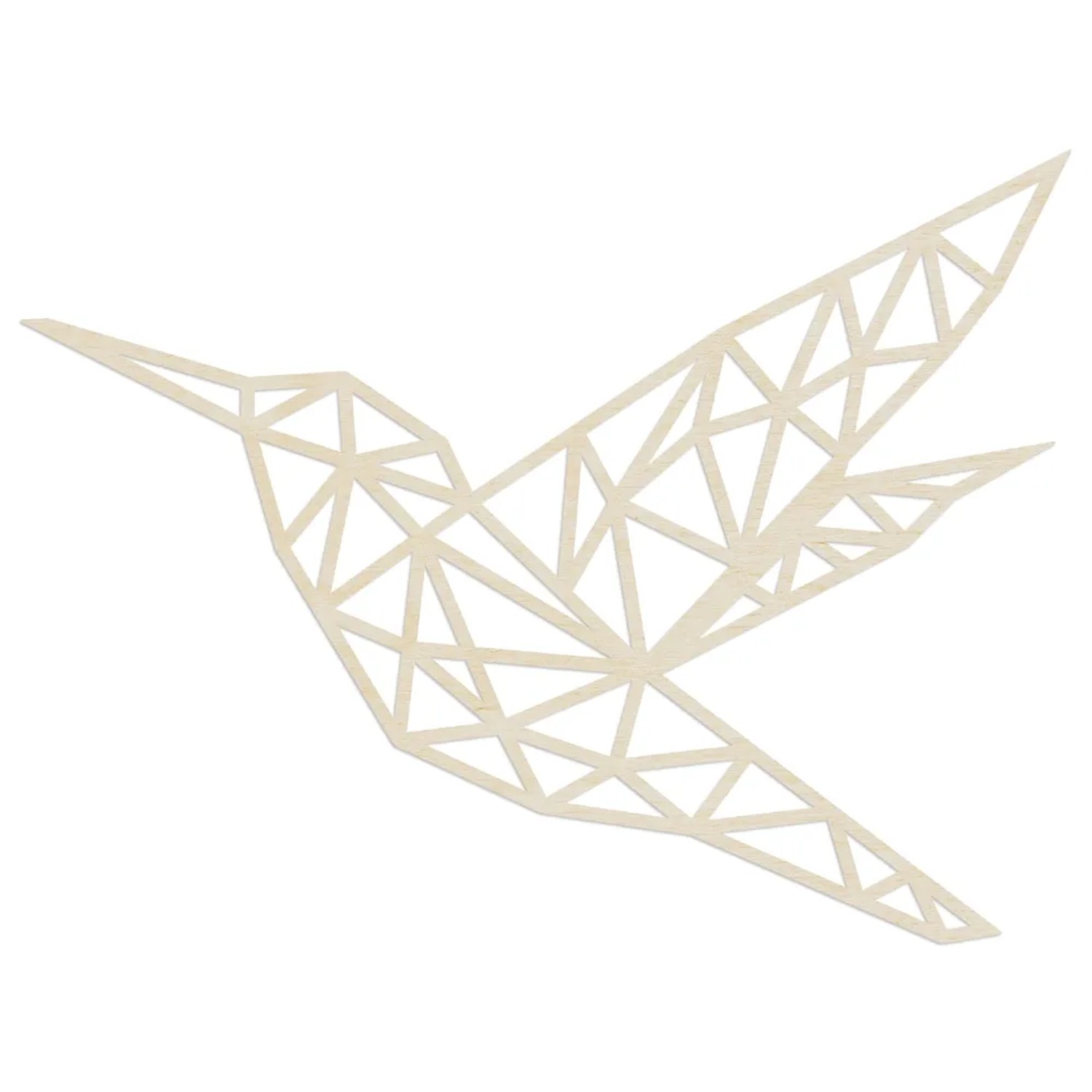 Bild von WANDStyle Wanddeko aus Holz Origami Kolibri 66 x 50 cm in der Farbe Pappel