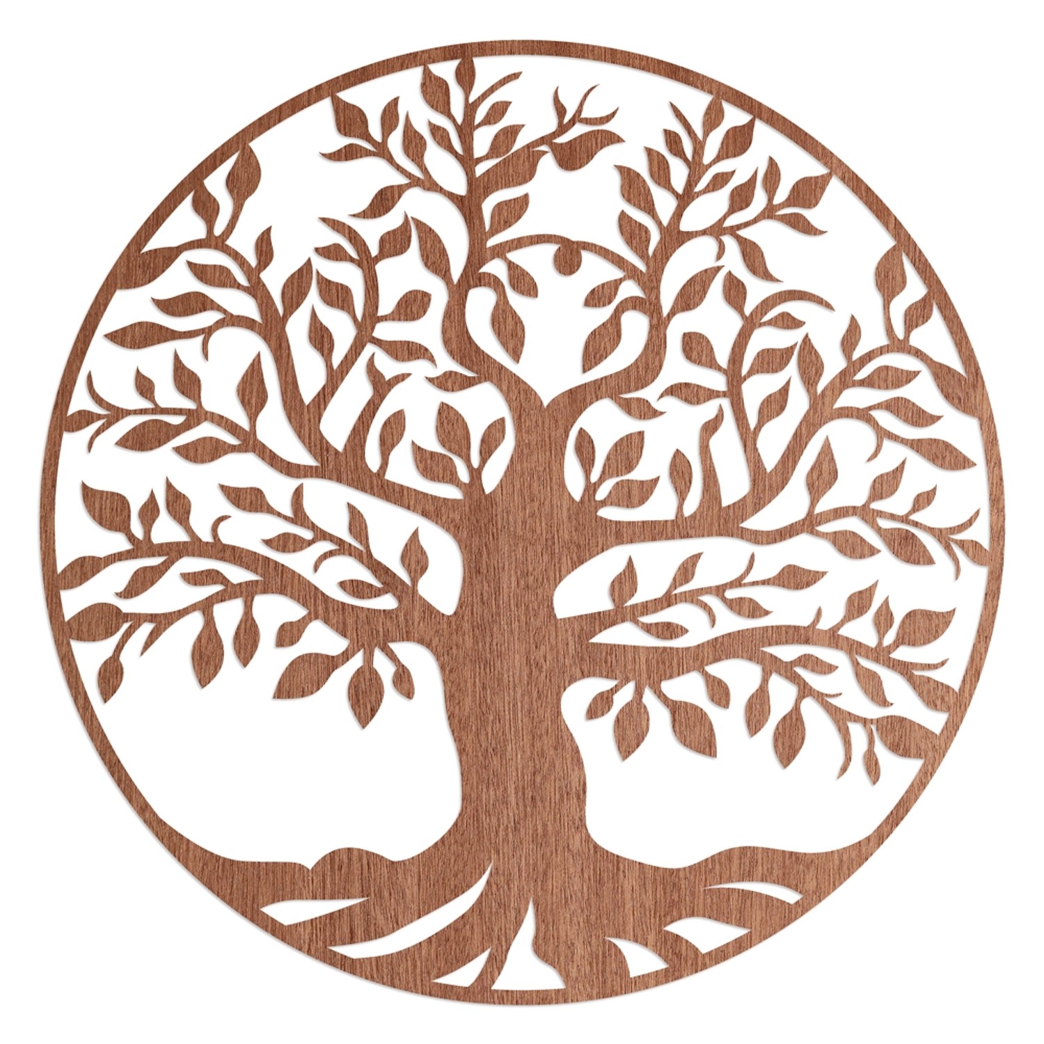 Bild von WANDStyle Wanddeko aus Holz Baum des Lebens 30 x 30 cm in der Farbe Mahagoni Furnier