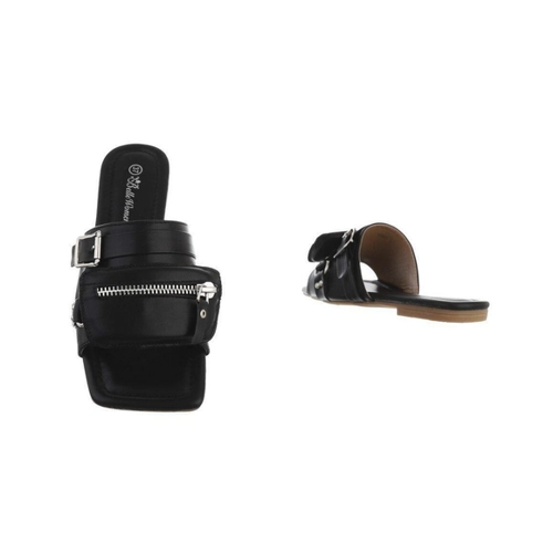 Bild von Ital-Design Damen Mules Freizeit Pantolette Blockabsatz in Schwarz