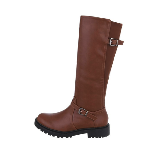 Bild von Ital-Design Damen Freizeit Stiefel Blockabsatz Klassische Stiefel in Camel