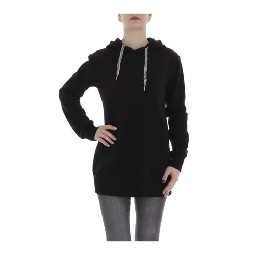 Bild von Ital-Design Fleeceshirt Damen Freizeit – Kapuzenpullover in Schwarz