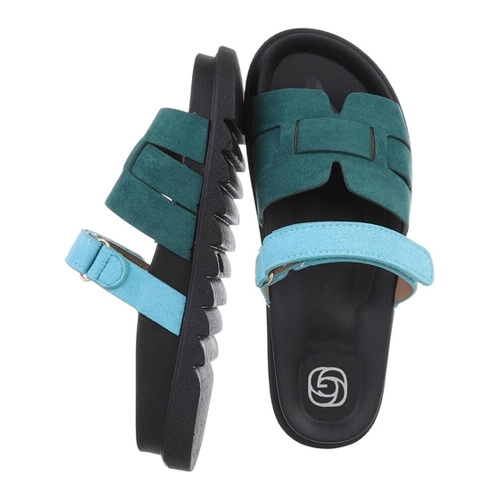 Bild von Ital-Design Damen Mules Freizeit Pantolette (86192779) Flach in Blau