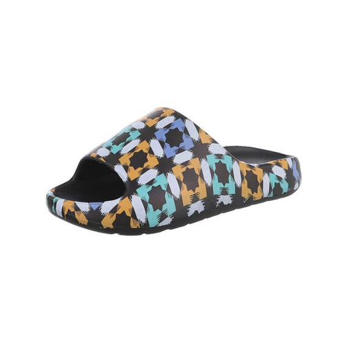 Bild von Ital-Design Damen Mules Strand Pantolette - Flach Pantoletten in Schwarz