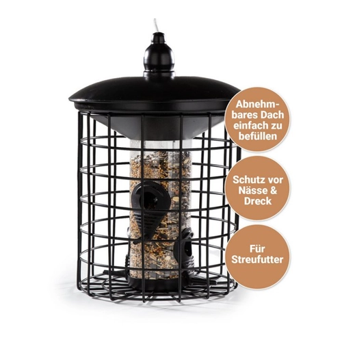 Bild von Cult at Home Vogel Futterhaus – Futtersäule mit Schutzkäfig