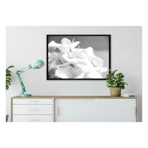 Bild von Pixxprint Leinwandbild mit weißen Calla Lilien – Edle Wanddekoration für Ihr Zuhause