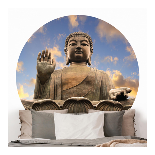 Bild von Runde Tapete selbstklebend - Großer Buddha 50x50cm