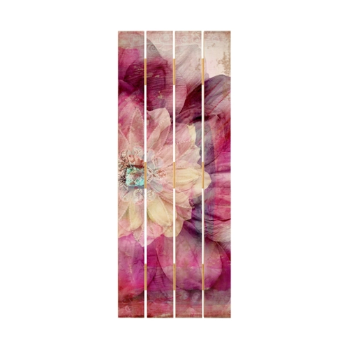 Bild von Holzbild Plankenoptik Grunge Flower - Hochformat