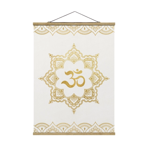Bild von Stoffbild Mandala OM Illustration – Hochformat mit Posterleisten