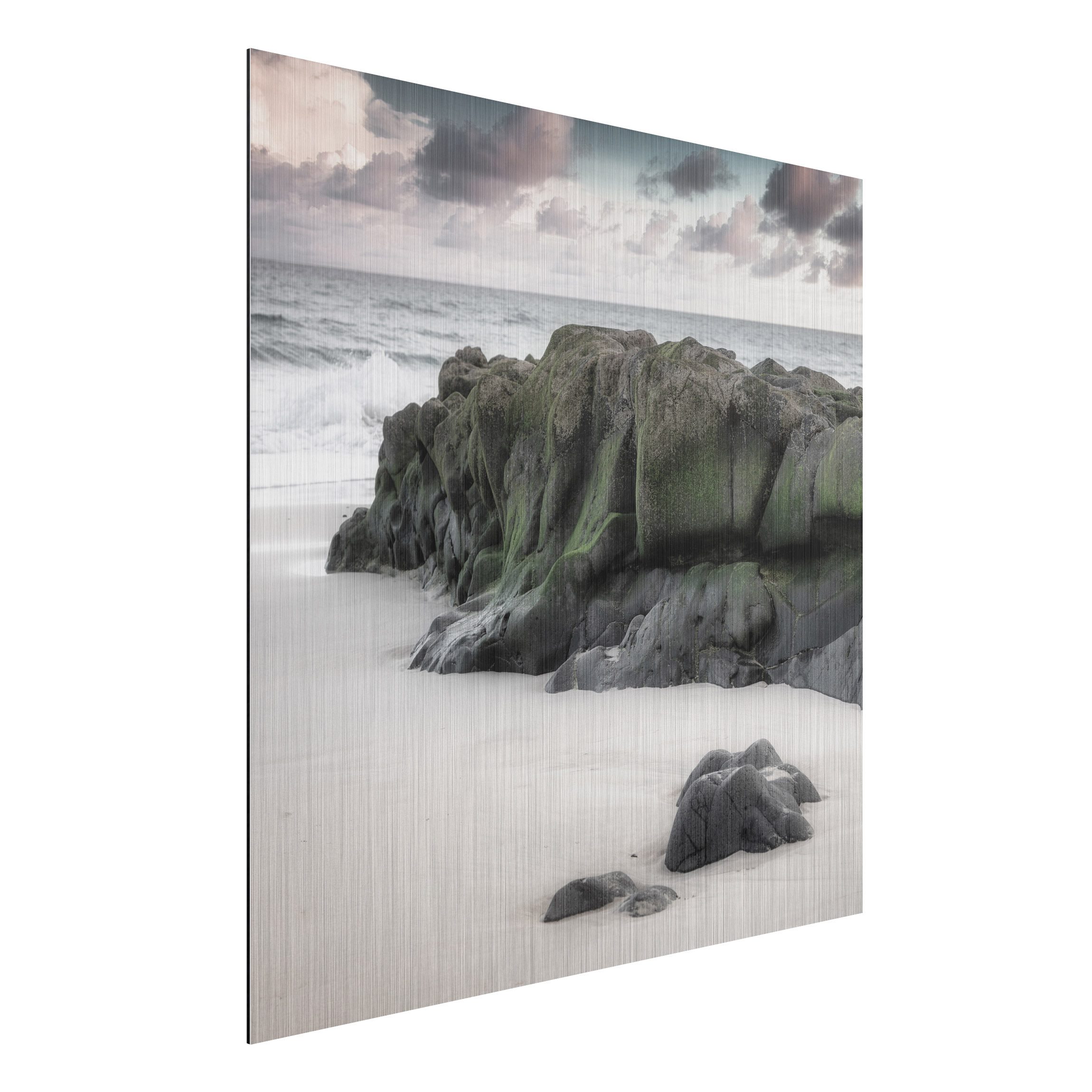 Bild von Alu-Dibond Bild Felsen am Strand