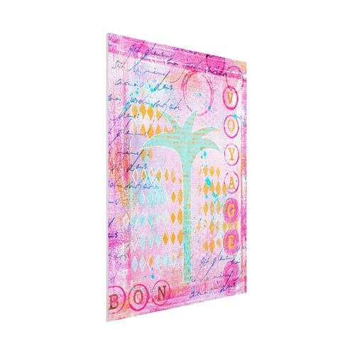 Bild von Forex Fine Art Print - Bon Voyage mit Palme 40 x 30cm